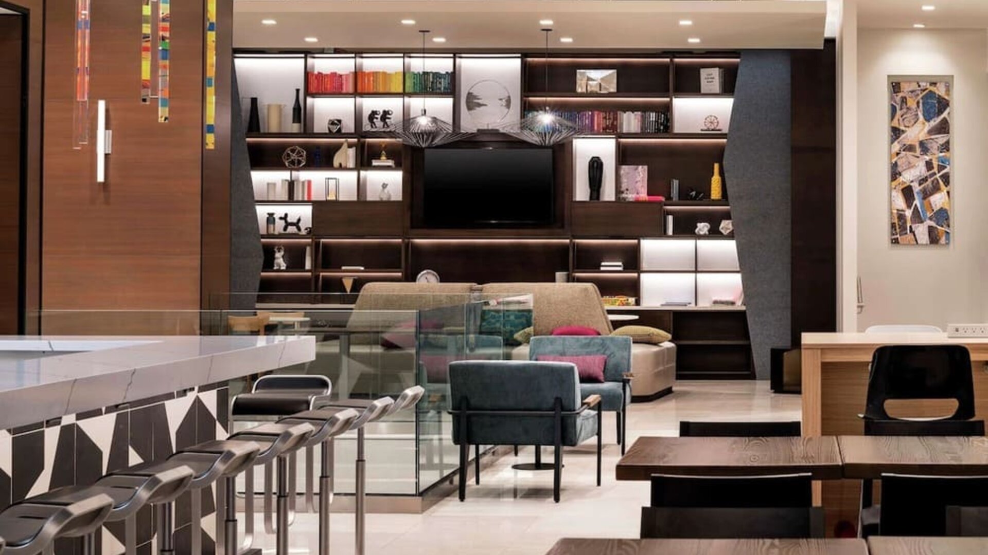 Hotel workspace at Tru By Hilton Denver Downtown Convention Center.