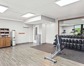Well equipped fitness center at Hampton Inn Chicago/Naperville.