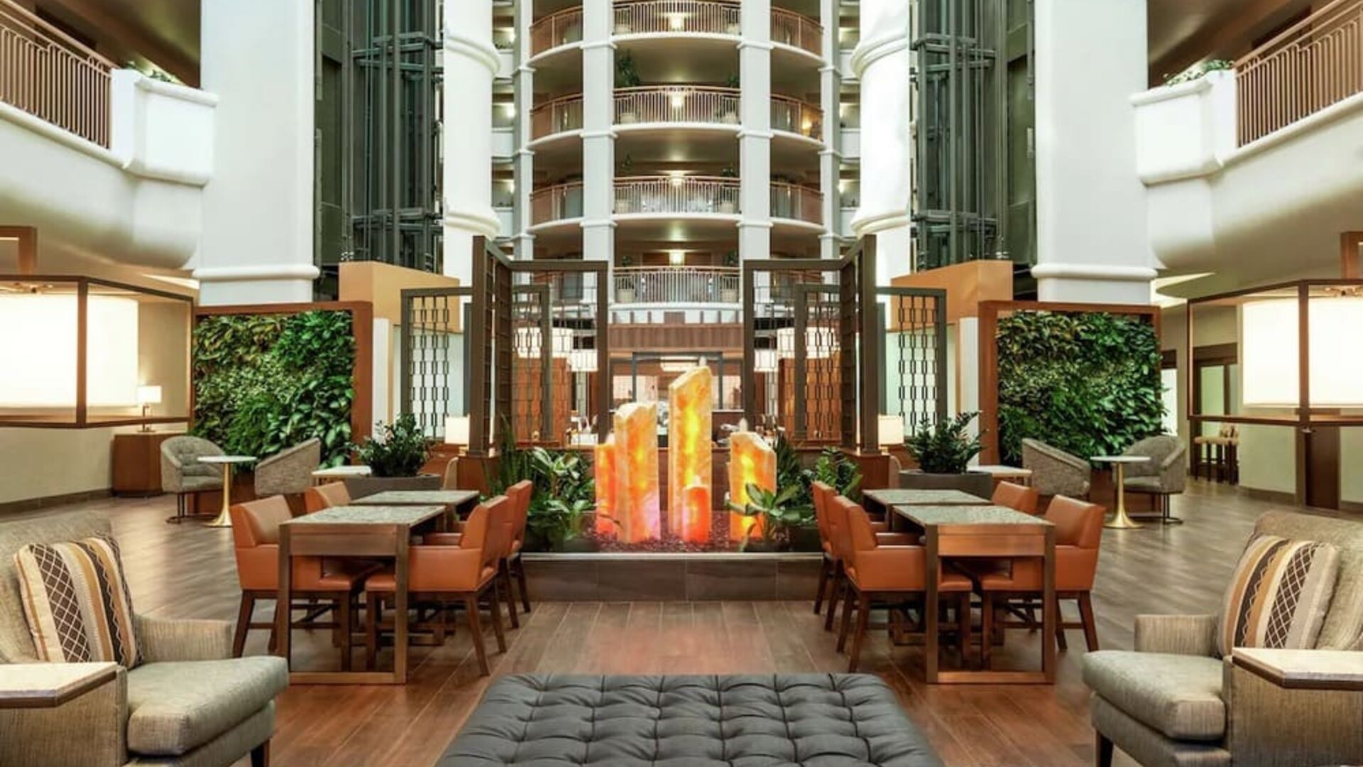 Hotel lobby at Embassy Suites By Hilton Convention Center Las Vegas.