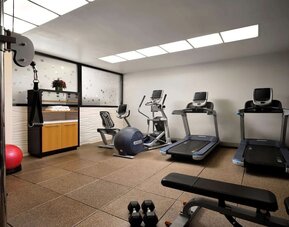 Fitness center at Hilton New York Fashion District.