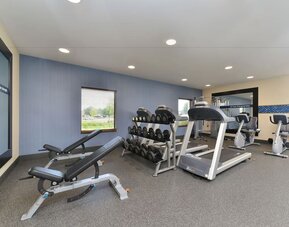 Well equipped fitness center at Hampton Inn Iowa City/University Area.