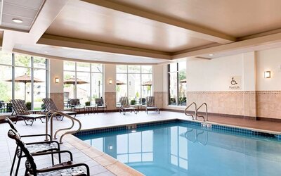 Refreshing indoor pool at Hilton Garden Inn Boston Logan Airport.