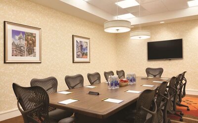 Professional meeting room at Hilton Garden Inn Boston Logan Airport.