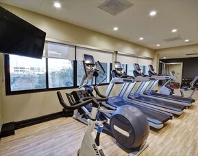 Well equipped fitness center at Embassy Suites By Hilton Santa Clara Silicon Valley.