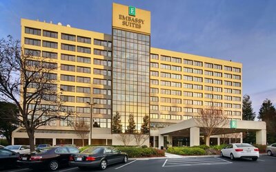 Parking area at Embassy Suites By Hilton Santa Clara Silicon Valley.