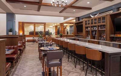 Hotel bar at Hilton San Antonio Hill Country.
