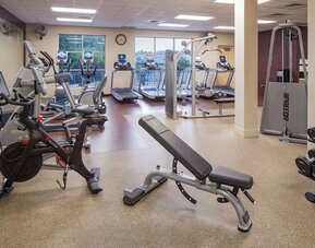 Fitness center at Hilton San Antonio Hill Country.