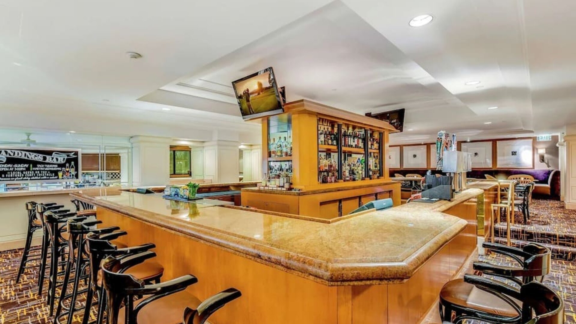 Hotel bar at Hilton Los Angeles Airport.