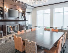 Lobby workspace with printer at Hilton Garden Inn Dothan.