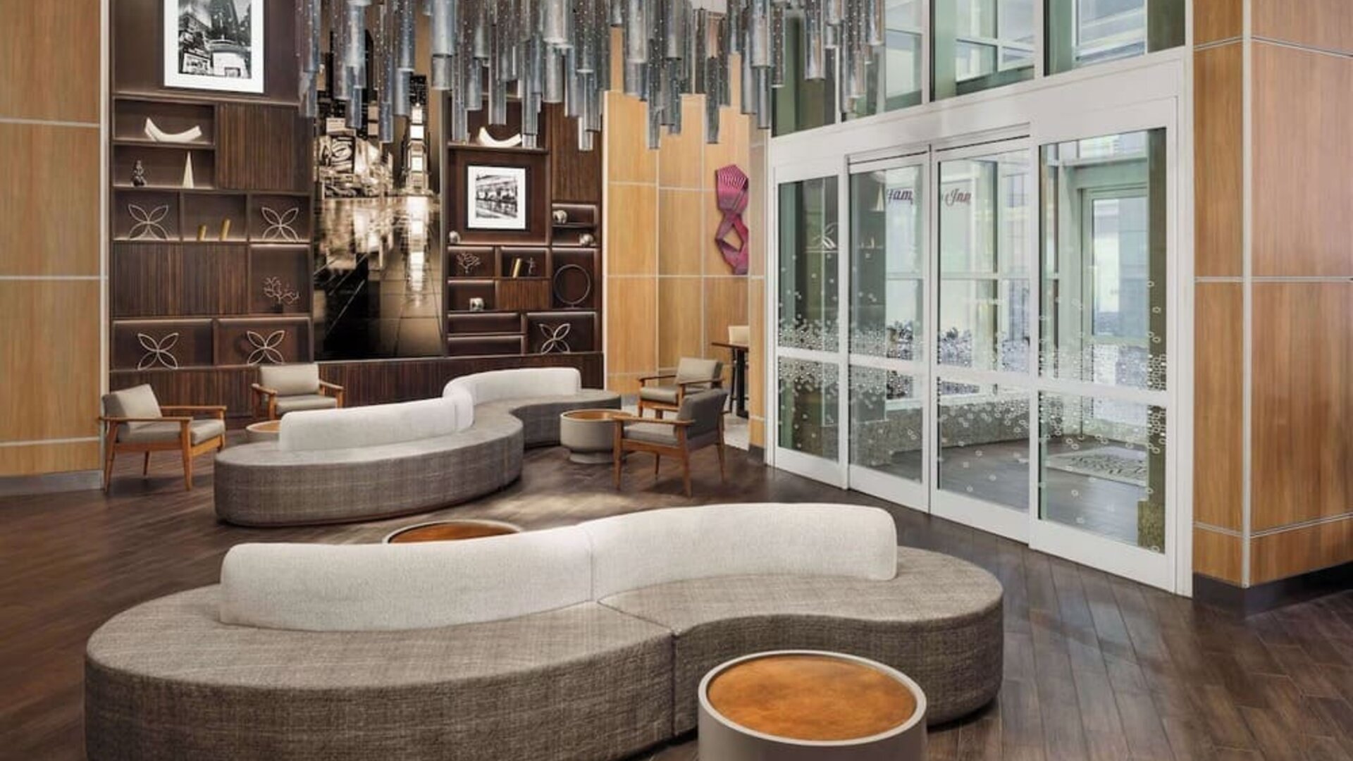 Lobby lounge at Hampton Inn Manhattan/Times Square Central.