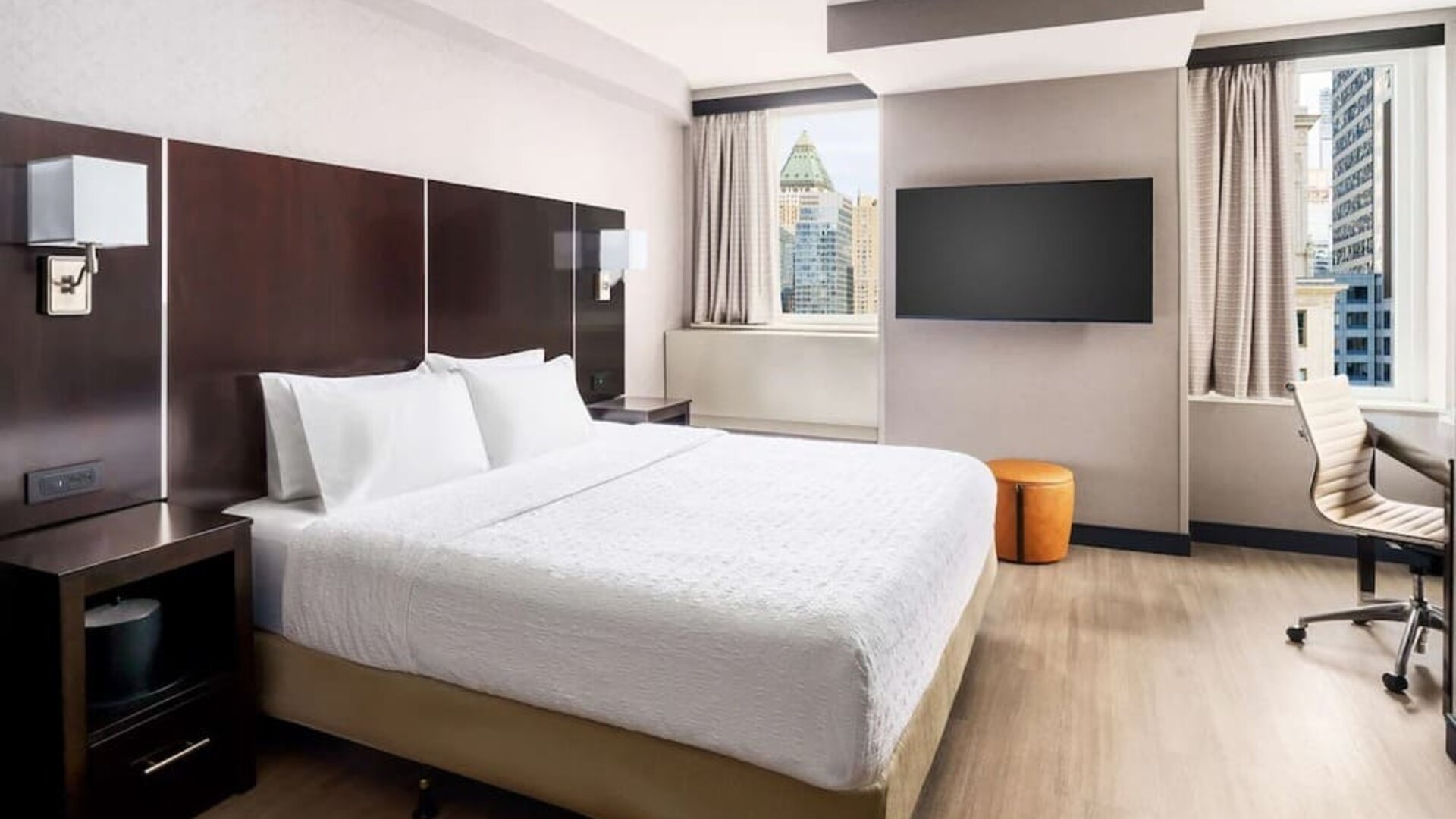 Day use room with work desk and private bathroom at Hampton Inn Manhattan/Times Square Central.