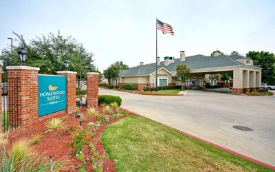 Entrance at Homewood Suites By Hilton Dallas-Lewisville.