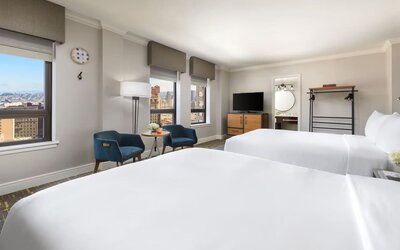 Day use twin room with private bathroom at Stanford Court San Francisco.