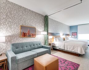 Day use twin room with work desk and living area at Home2 Suites By Hilton Dallas Medical District Lovefield.