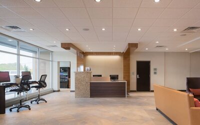 Reception area at Crowne Plaza Chicago SW.