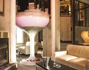 Lobby seating at Cove Haven Resort.