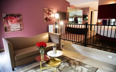 Lobby and lounge at Cove Haven Resort.