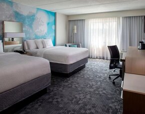 Day use twin room with work desk and big windows at Sonesta Select Atlanta Norcross I-85.
