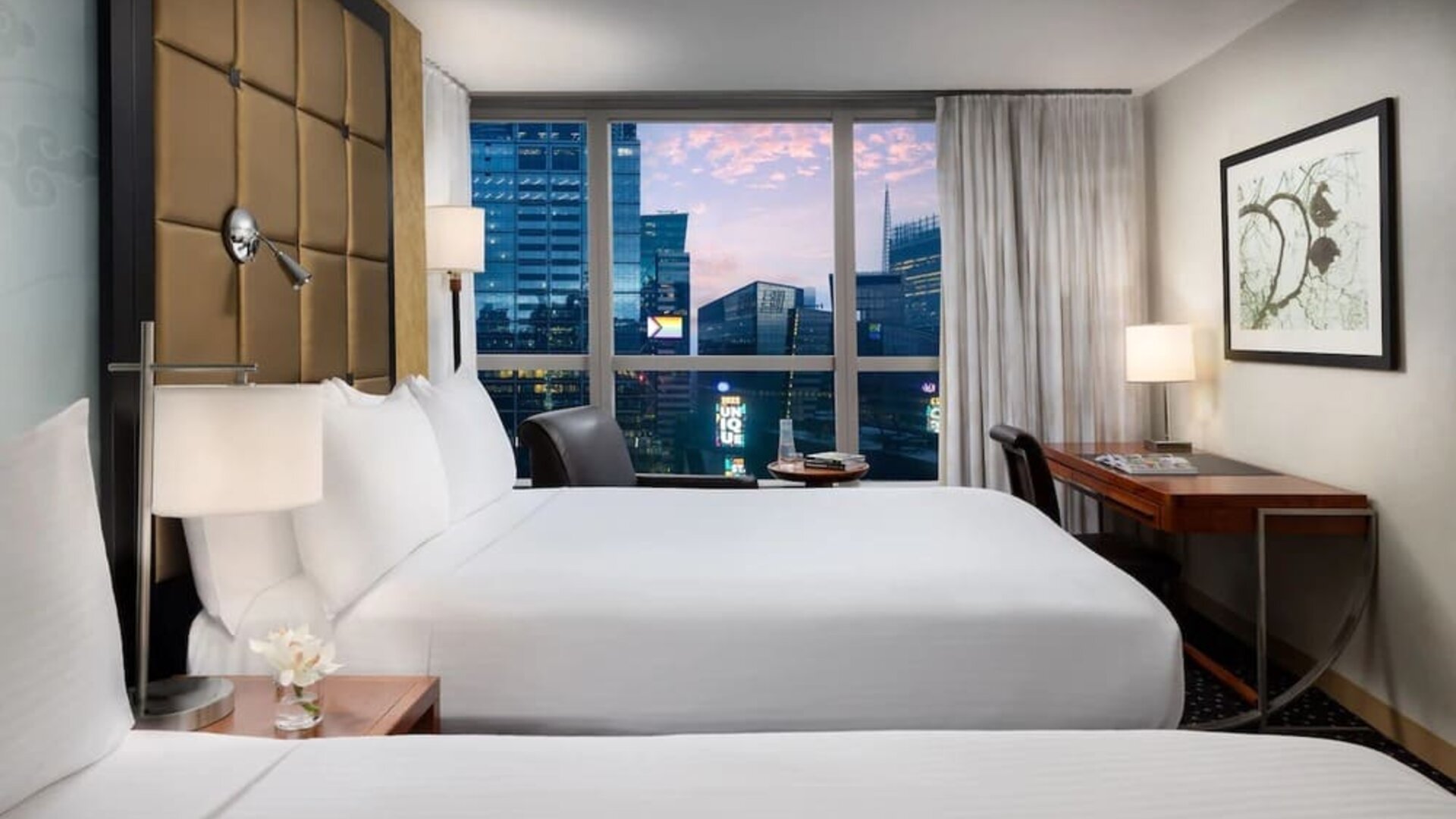 Queen beds at Millennium Hotel Broadway Times Square.