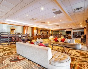 Lobby lounge area at Wyndham Omaha.