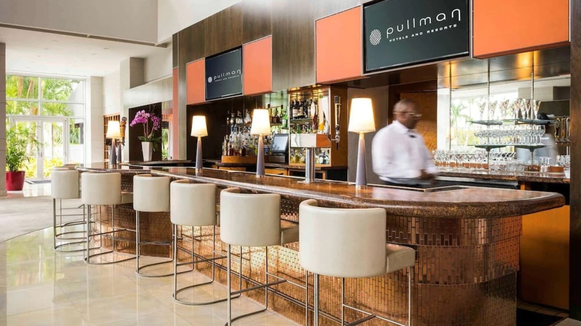 Hotel bar at Pullman Miami Airport.