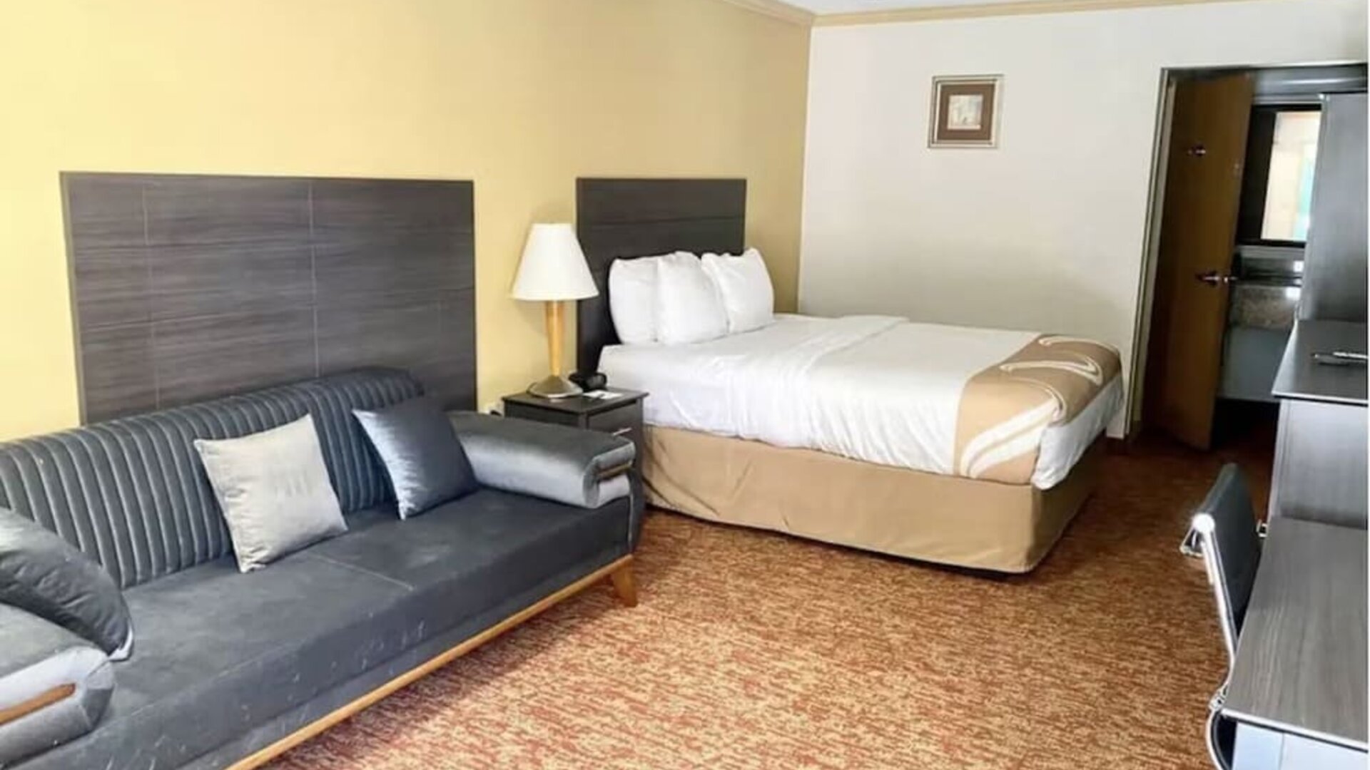 Spacious king suite at Hibiscus Inn & Suites.