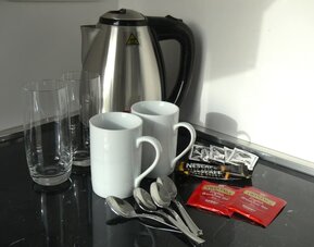 Coffee station at Aiello Suites Milan.