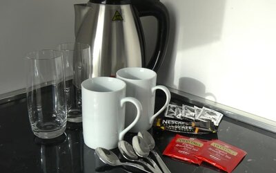Coffee station at Aiello Suites Milan.