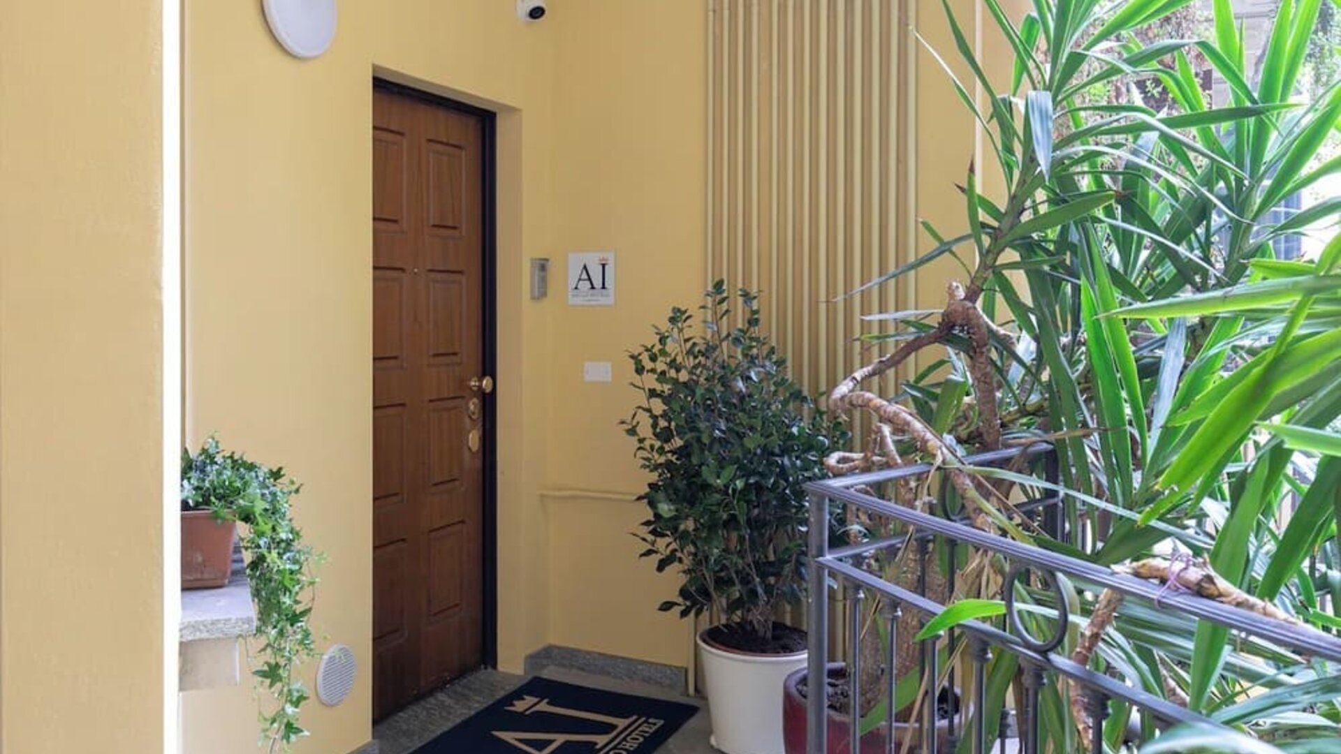 Hotel entrance at Aiello Hotels Isola Design District.