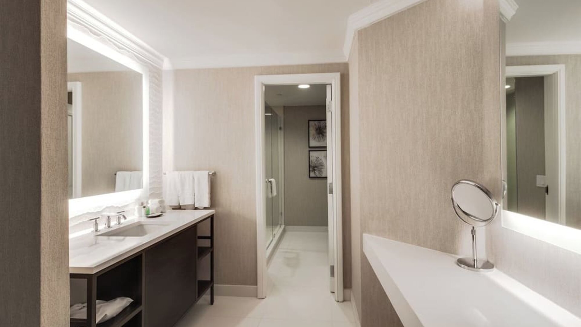 Guest bathroom with shower at The Westin New Orleans.
