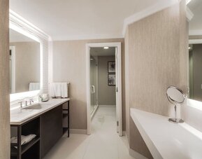 Guest bathroom with shower at The Westin New Orleans.