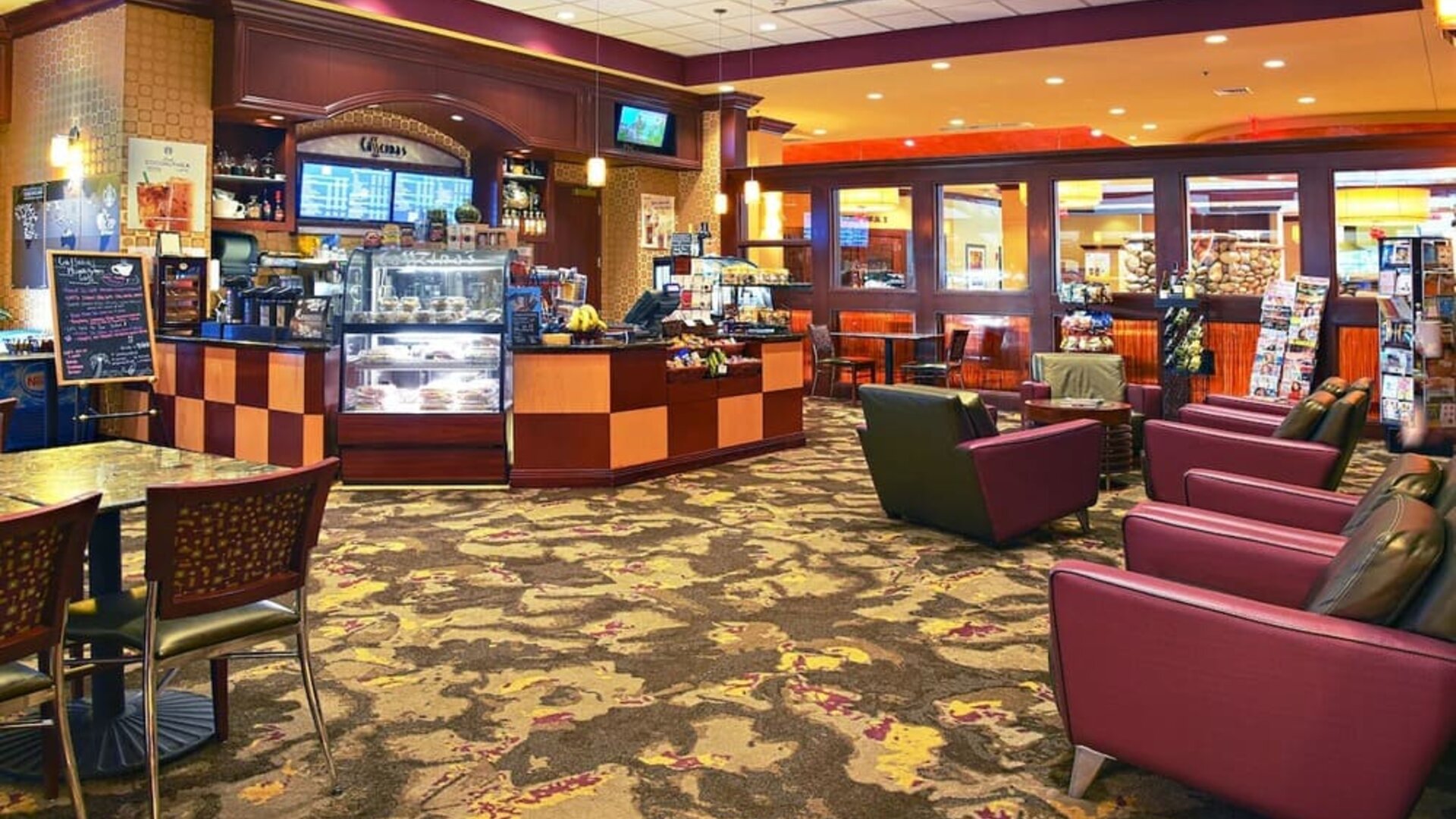 Coffee shop perfect for coworking at Embassy Suites By Hilton Charlotte-Concord-Golf Resort & Spa.