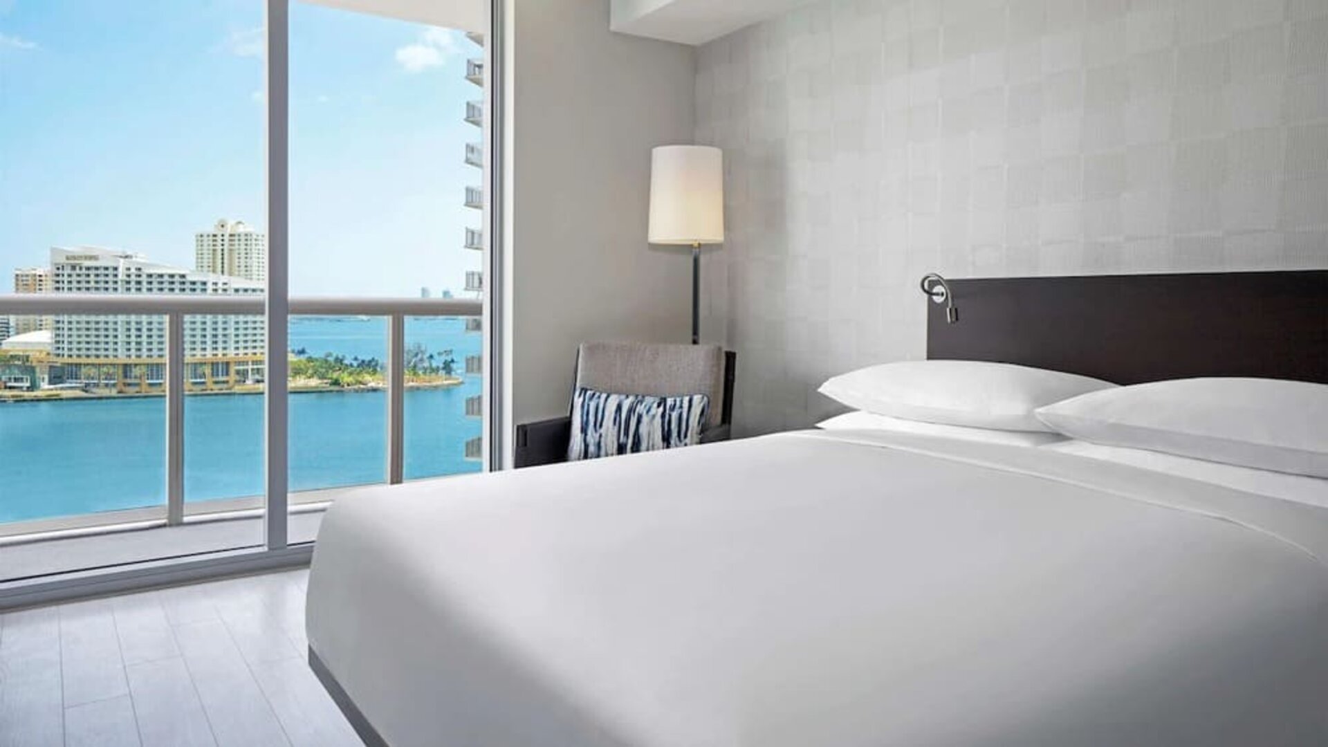 King bed at Hyatt Centric Brickell Miami.