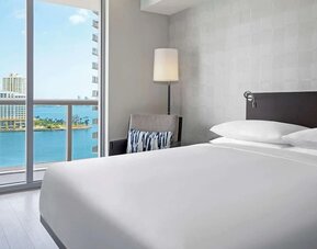 King bed at Hyatt Centric Brickell Miami.