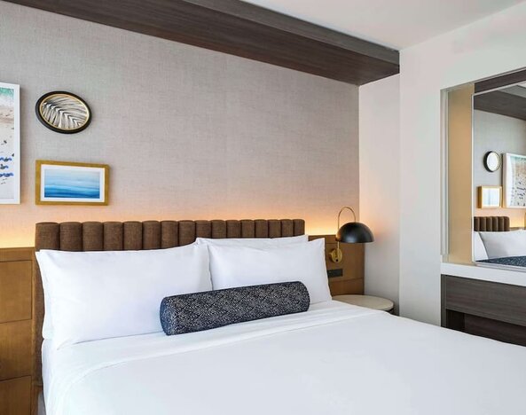 King bed at Hyatt Centric Miami South Beach.