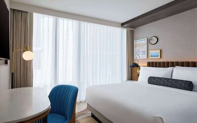 Standard room with work desk at Hyatt Centric Miami South Beach.