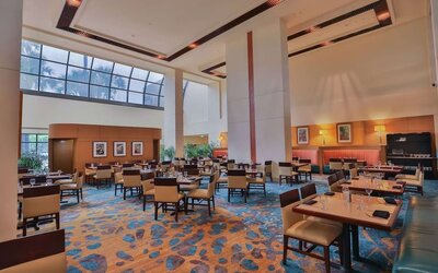 On-site restaurant at Hilton Miami Airport Blue Lagoon.