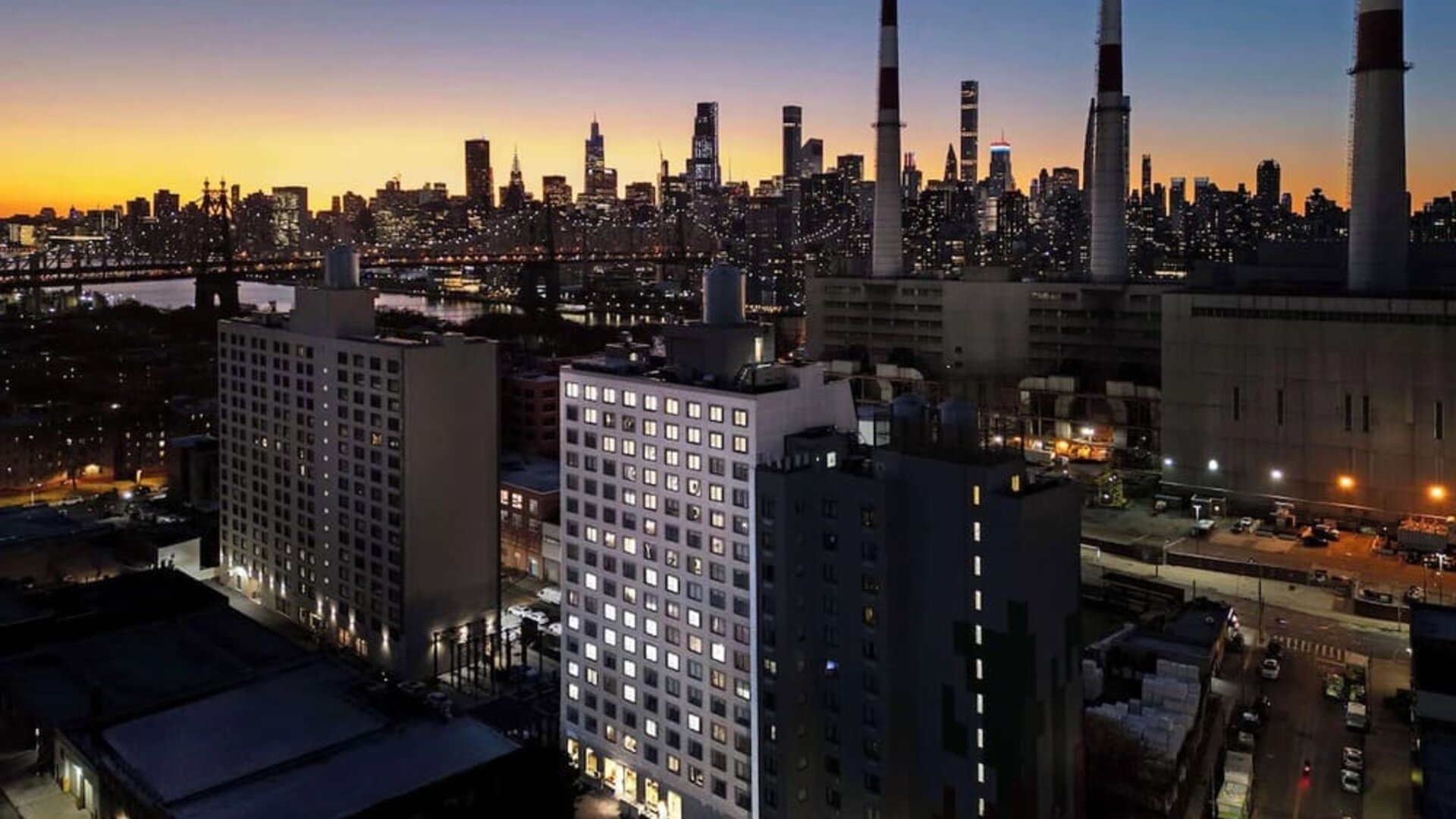 City skyline at DoubleTree By Hilton Long Island City, NY.