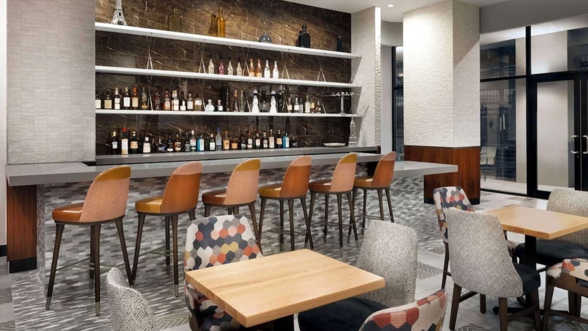 Hotel bar at DoubleTree By Hilton Long Island City, NY.