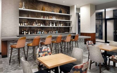 Hotel bar at DoubleTree By Hilton Long Island City, NY.