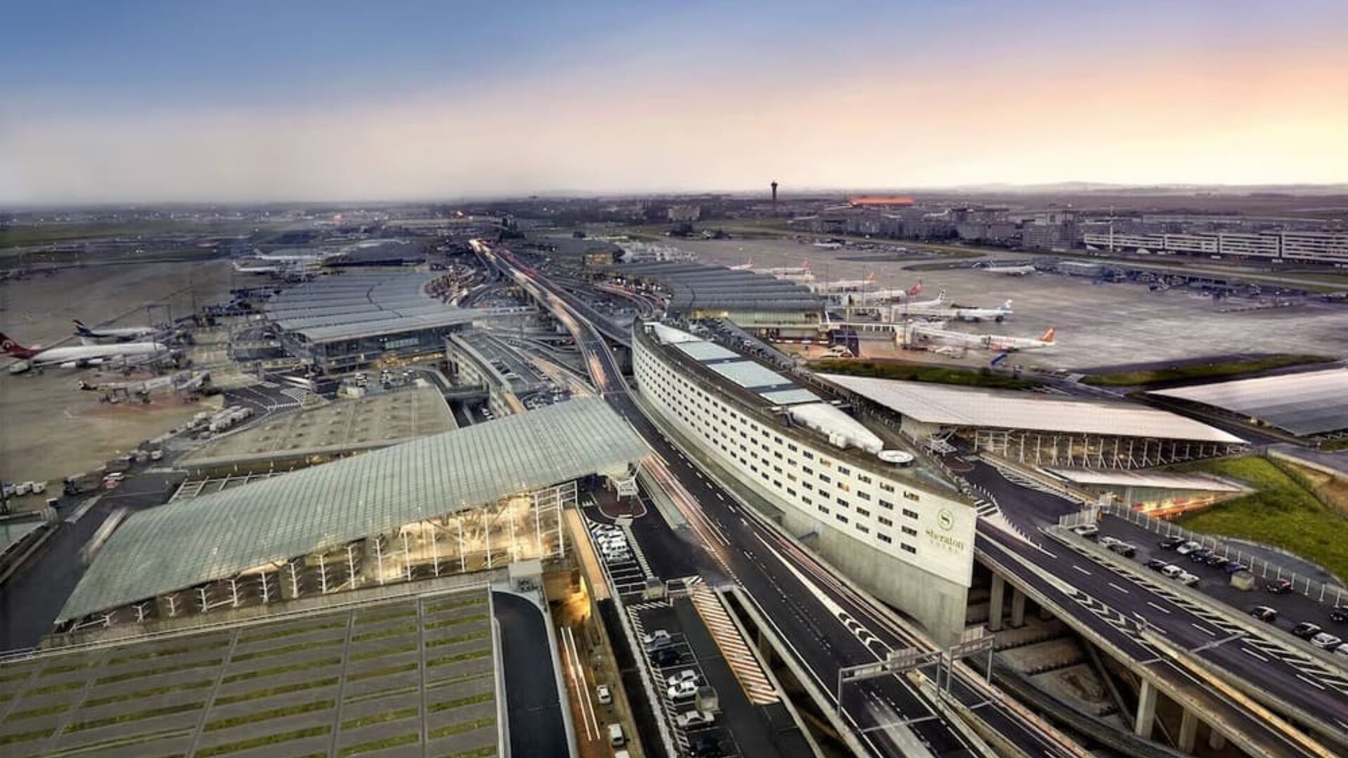 Airport views at Sheraton Paris Charles De Gaulle Airport Hotel.
