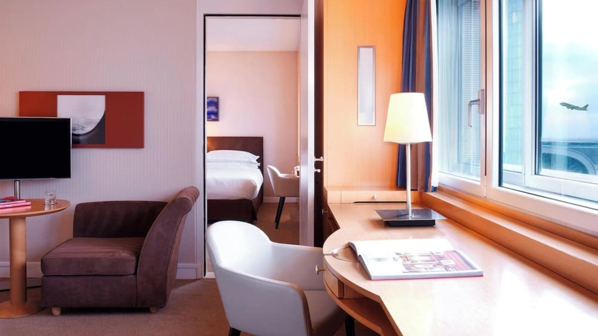 Day use room at Sheraton Paris Charles De Gaulle Airport Hotel.