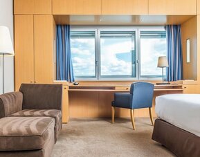 Day use room at Sheraton Paris Charles De Gaulle Airport Hotel.