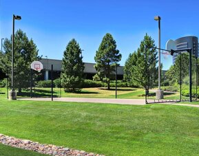 Outdoor garden at Hampton Inn & Suites Denver Tech Center.