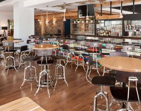 Hotel bar at Hilton Garden Inn Denver Downtown.