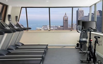 Fitness center at Homewood Suites By Hilton Chicago Downtown/Magnificent Mile.