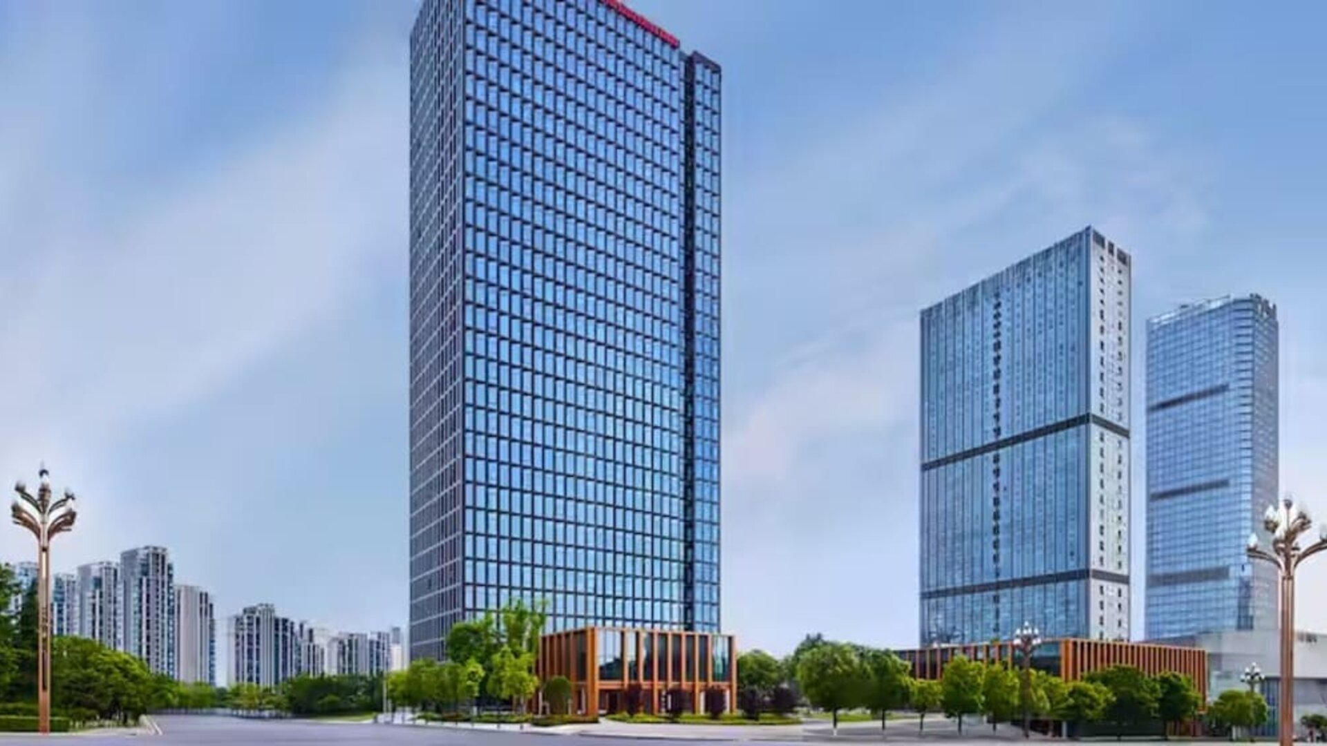 Hotel exterior at Hilton Garden Inn Chongqing Yubei Central Park.