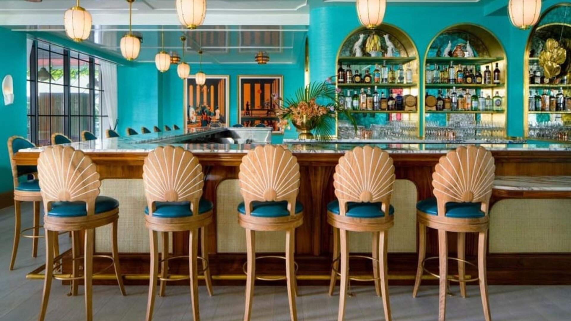 On-site bar at The Goodtime Hotel.