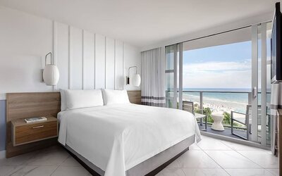 King room with balcony and private bathroom at Cadillac Hotel & Beach Club, Autograph Collection.