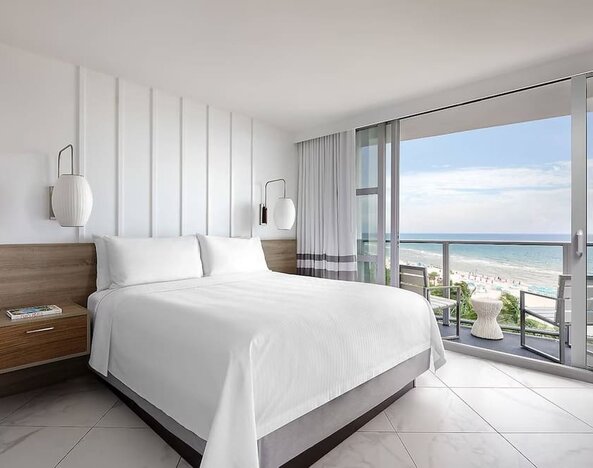 King room with balcony and private bathroom at Cadillac Hotel & Beach Club, Autograph Collection.